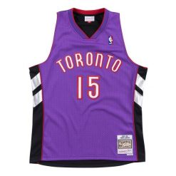 Koszulka Nba Toronto Raptors Vince Carter. Fioletowe koszulki sportowe męskie Mitchell & Ness, bez wzorów, bez kołnierzyka, bez ramiączek, do koszykówki. W wyprzedaży za 424.50 zł.