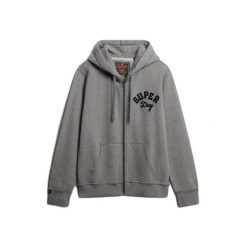 Bluza z kapturem i zamkiem błyskawicznym Superdry Vintage Athletic Ziphood. Szare bluzy męskie Superdry., l, bez wzorów, z kapturem. Za 441.20 zł.