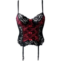 Gorset bonprix czarno-czerwony. Body damskie marki bonprix. Za 89.99 zł.