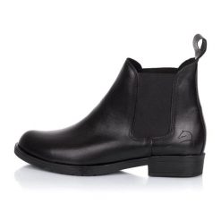 Buty jeździeckie sztyblety skórzane Rusttler damskie niskie Karo czarne. Czarne botki damskie bez wzorów, z materiału, do jazdy konnej. Za 529.52 zł.