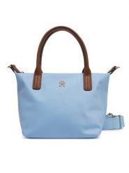 Tommy Hilfiger Torebka Popette Mini Tote AW0AW17709 Błękitny. Niebieskie torebki do ręki damskie Tommy Hilfiger, bez wzorów, ze skóry, bez dodatków. Za 369.99 zł.