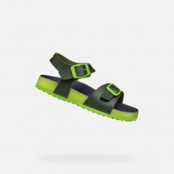 Sandały dla chłopca Geox Ghita C. Zielone sandały chłopięce Geox, z gumy, bez zapięcia. Za 178.99 zł.