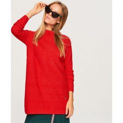 Długi sweter - Czerwony. Swetry damskie marki bonprix. W wyprzedaży za 59.99 zł.
