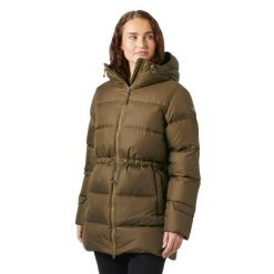 Parka damska z kapturem Helly Hansen Essence Down. Brązowe parki damskie Helly Hansen, na zimę, bez wzorów, z kapturem. W wyprzedaży za 1,225.50 zł.