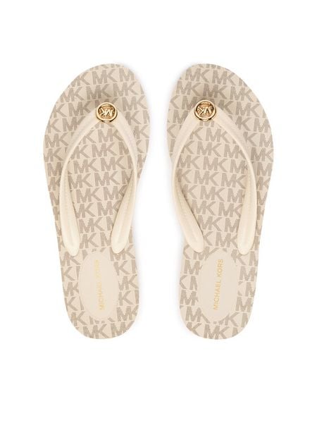 MICHAEL Michael Kors Japonki Posie Flip Flop 40S6PSFA2Q Écru. Białe klapki damskie MICHAEL Michael Kors, bez wzorów, z syntetyku, bez obcasa. Za 287.99 zł.