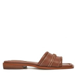 Klapki Michael Kors. Brązowe klapki damskie Michael Kors, bez wzorów, bez obcasa. Za 339.99 zł.