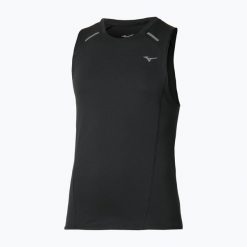 Koszulka do biegania męska Mizuno Active DryAeroFlow Tank Top. Czarne koszulki sportowe męskie Mizuno, l, bez wzorów, z materiału, bez kołnierzyka, bez ramiączek, do biegania. Za 209.99 zł.