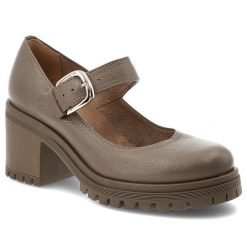 Półbuty damskie Armodo, na klocku skórzane zapinane sprzączką i z okrągłym noskiem, brązowe, 20166-V-Fango-Zl. Brązowe półbuty damskie Armodo, bez wzorów, ze skóry, eleganckie, z okrągłym noskiem, bez obcasa, na obcasie, bez zapięcia. Za 305.99 zł.