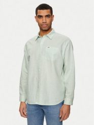 Wrangler Koszula W5D6LOX6U 112330800 Turkusowy Relaxed Fit. Niebieskie koszule męskie Wrangler, l, bez wzorów, ze lnu, bez kołnierzyka, bez ramiączek. Za 159.99 zł.
