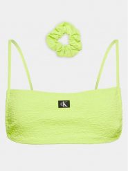 Calvin Klein Swimwear Góra od bikini KW0KW02395 Zielony. Zielone bikini damskie Calvin Klein Swimwear, m, bez wzorów. Za 179.99 zł.