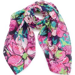 Chusta GUESS - AW7790 POL03 BLU. Różowe szaliki i chusty damskie Guess, z materiału. Za 219.00 zł.