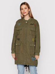 Blugirl Blumarine Płaszcz przejściowy RA2047 T3074 Zielony Regular Fit. Zielone kurtki damskie Blugirl Blumarine, bez wzorów, z bawełny, bez kaptura. Za 4,599.00 zł.