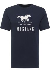 Męski T-Shirt Mustang Style Alex Dark Sapphire 1017993 4136. Niebieskie t-shirty męskie Mustang, m, bez wzorów, bez kołnierzyka. Za 79.99 zł.