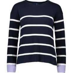Sweter w kolorze granatowym. Niebieskie swetry damskie Tom Tailor Adults, z bawełny, z okrągłym kołnierzem. W wyprzedaży za 130.95 zł.