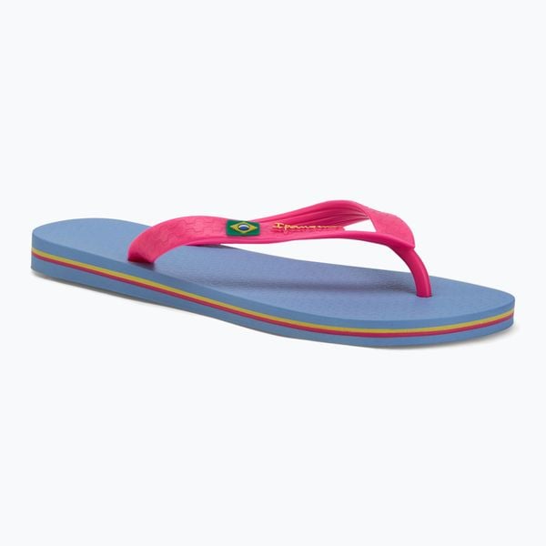 Japonki basenowe damskie Ipanema Clas Brasil II. Niebieskie klapki damskie Ipanema, bez wzorów, z materiału, wakacyjne, bez obcasa. Za 59.99 zł.