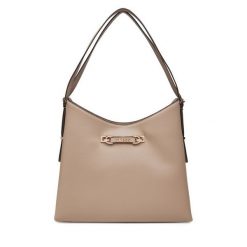 Torebka Guess. Brązowe torebki do ręki damskie Guess, z aplikacjami, klasyczne, bez dodatków. Za 409.99 zł.