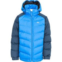 Kurtka zimowa "Sidespin" w kolorze niebieskim. Niebieskie buty zimowe chłopięce Trespass Kids, bez wzorów, bez zapięcia. W wyprzedaży za 125.95 zł.