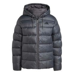 Syntetyczna kurtka z kapturem adidas Essentials Climawarm. Szare kurtki męskie Adidas, na zimę, l, bez wzorów, z materiału, z kapturem. Za 305.50 zł.