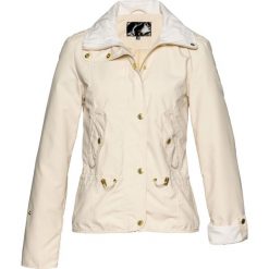 Krótka kurtka parka bonprix beżowo-szary. Brązowe parki damskie bonprix, w paski. Za 59.99 zł.