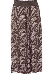 Szerokie spodnie z dżerseju z mieszanki bawełny i wiskozy. Zielone spodnie materiałowe damskie bonprix, bez wzorów, z bawełny. Za 84.99 zł.