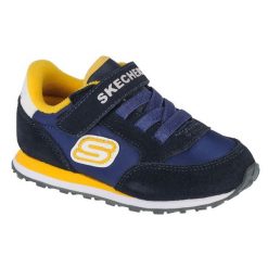 Buty sportowe Sneakersy chłopięce, Retro Sneaks-Gorvox. Niebieskie buty sportowe chłopięce Skechers, bez wzorów, bez zapięcia, trekkingowe, Skechers Sport. Za 139.99 zł.