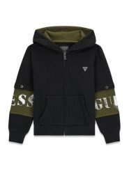 Guess Bluza L6BQ17 K8045 Czarny Regular Fit. Czarne bluzy dla chłopców Guess, z aplikacjami, z bawełny, bez ramiączek, bez kaptura. Za 264.99 zł.