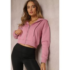 Ciemnoróżowa Bluza Zasuwana z Kapturem Bikatu. Czerwone bluzy damskie Renee, l, bez wzorów, z tkaniny, z kapturem. Za 69.99 zł.