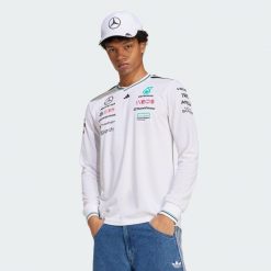 Oryginalna Koszulka Z Długim Rękawem Mercedes - Amg Petronas Formula One Team. Białe bluzki z długim rękawem męskie Adidas, m, bez wzorów, bez kołnierzyka. W wyprzedaży za 485.70 zł.