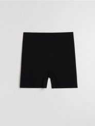Szorty modelujące z silikonową taśmą na nogawkach - czarny. Czarne szorty damskie Sinsay, l, bez wzorów. Za 25.99 zł.