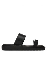 Calvin Klein Jeans Klapki Rope Sandal Soft Lth Mg YW0YW01864 Czarny. Czarne klapki damskie Calvin Klein Jeans, bez wzorów, z jeansu, bez obcasa. Za 439.99 zł.