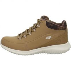 Buty do chodzenia damskie Skechers Ultra Flex Just Chill. Brązowe obuwie sportowe damskie Skechers, bez wzorów, z materiału, trekkingowe, Skechers Sport. Za 299.00 zł.