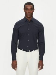 BOSS Koszula H-HANK-kent-C3-214 50538949 Granatowy Slim Fit. Niebieskie koszule męskie Boss, m, bez wzorów, z bawełny, biznesowe, bez kołnierzyka, bez ramiączek. Za 269.99 zł.