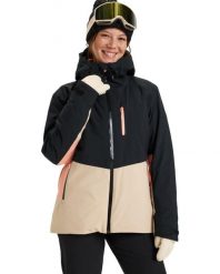 Kurtka narciarska damska Roxy Peakside Insulated Snow 10K. Czarne kurtki snowboardowe damskie Roxy, l, bez wzorów, z materiału, krótkie, z kapturem, narciarskie. Za 685.49 zł.