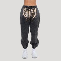 Spodnie damskie fitness oversize grafitowe Abyss. Szare spodnie dresowe damskie GYMBEAM, s, bez wzorów, z bawełny. Za 139.90 zł.