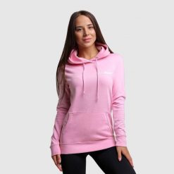 Bluza damska fitness z kapturem różowa PRO. Czerwone bluzy damskie GYMBEAM, xl, bez wzorów, z bawełny, z kapturem, na fitness i siłownię. Za 88.90 zł.