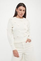 Sweter damski z różami Euforico MARELLA MONOCHROME. Czerwone swetry damskie Marella, l, bez wzorów, bez kołnierzyka, bez ramiączek, bez kaptura. Za 1,209.00 zł.
