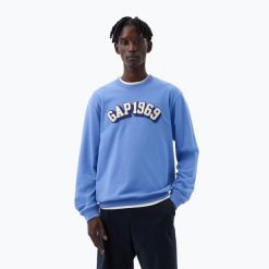 Bluza męska GAP Logo 1969 Crewneck. Niebieskie bluzy męskie GAP, m, bez wzorów, bez kaptura. Za 149.99 zł.