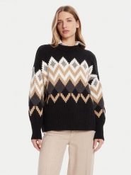 Barbour Sweter Cecelia LKN1676MI11 Czarny Relaxed Fit. Czarne swetry damskie Barbour, bez wzorów, z wełny, bez kołnierzyka, bez ramiączek, bez kaptura. Za 429.99 zł.