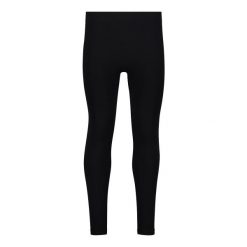 Legginsy CMP. Czarne legginsy sportowe męskie CMP, m, bez wzorów, z elastanu, do biegania. Za 73.99 zł.