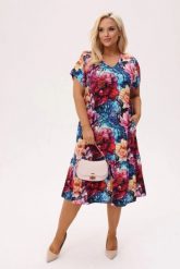 Wiskozowa sukienka Solea w print piwonii PLUS SIZE XXL OVERSIZE. Sukienki damskie Moda Size Plus Iwanek, do pracy, na lato, plus size, bez wzorów, z elastanu, biznesowe, bez kołnierzyka, plus size, bez ramiączek, mini, oversize. Za 289.90 zł.