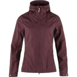 Kurtka trekkingowa damska Fjallraven Stina. Brązowe kurtki damskie Fjällräven, s, bez wzorów, z materiału, z kapturem. Za 1,351.00 zł.