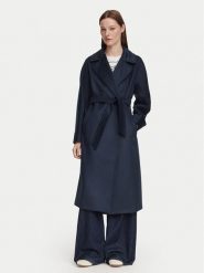 Weekend Max Mara Płaszcz wełniany Resina 2625016021 Granatowy Regular Fit. Niebieskie płaszcze damskie Weekend Max Mara, na zimę, bez wzorów, z wełny, bez kaptura. Za 3,379.00 zł.