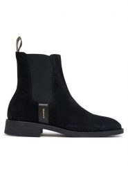Gant Sztyblety 33553426 Czarny. Czarne botki damskie GANT, ze skóry, bez obcasa, na płaskiej podeszwie, bez zapięcia. Za 719.99 zł.