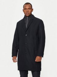 Lindbergh Płaszcz wełniany 30-303046 Czarny Regular Fit. Czarne płaszcze męskie Lindbergh, na zimę, m, bez wzorów, z syntetyku, bez kaptura. Za 999.99 zł.