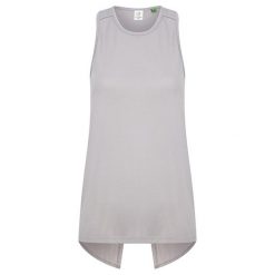 Koszulka Damska Z Odkrytymi Plecami. Szare koszulki sportowe damskie TOMBO, bez wzorów, bez kołnierzyka, bez ramiączek, trekkingowe. Za 96.99 zł.