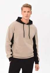 Bluza kangurka z kapturem B-BLOCK. Brązowe bluzy męskie Volcano, m, bez wzorów, z bawełny, z kapturem. Za 159.99 zł.