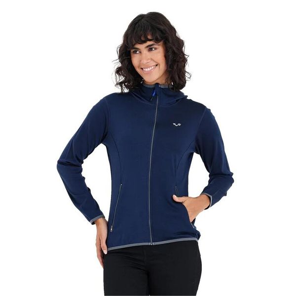 Damska bluza rozpinana z kapturem 100% Merino - Marin/Woolona. Niebieskie bluzy damskie WOOLONA, s, bez wzorów, z kapturem. W wyprzedaży za 540.00 zł.