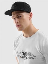 4F Czapka z daszkiem snapback uniseks 4F x Drift Masters - czarna Uniwersalny. Czarne czapki i kapelusze damskie 4f, na lato, bez wzorów, z materiału, sportowe. W wyprzedaży za 89.99 zł.