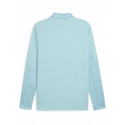 Męska bluza treningowa Olympique Marsylia z zamkiem 1/4 PUMA. Niebieskie bluzy męskie Puma, l, bez wzorów, bez kaptura, do piłki nożnej. Za 329.00 zł.