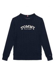 Tommy Hilfiger Sweter Graphic KB0KB10347 D Granatowy Regular Fit. Niebieskie swetry dla chłopców Tommy Hilfiger, bez wzorów, z bawełny, bez kołnierzyka, bez kaptura. Za 237.99 zł.